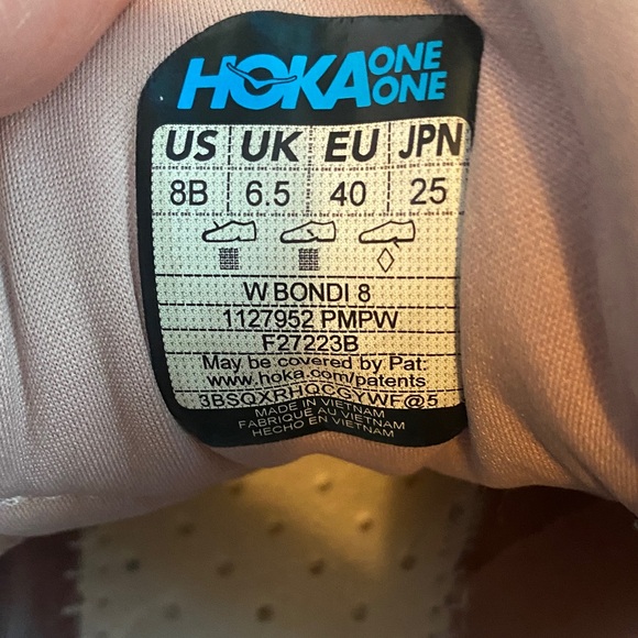 Hoka Women's Running Shoes in Dusty Pink and White - Picture 6 of 7